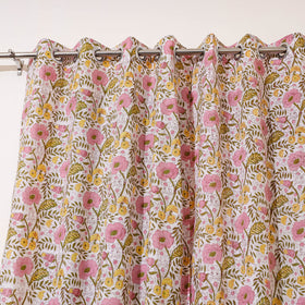  Multicolor Sanganeri Block Print Pure Cotton Door Curtain