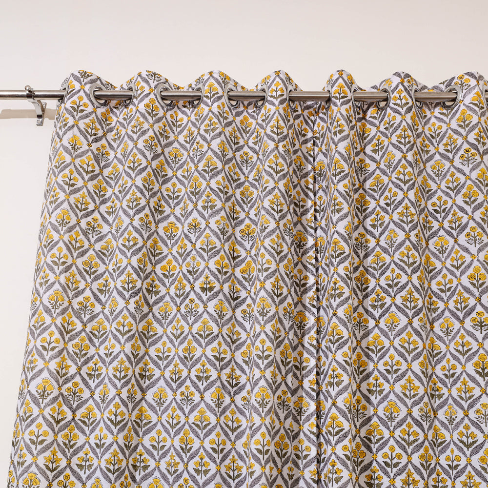  Sanganeri Block Print Pure Cotton Door Curtain Online at iTokri.com