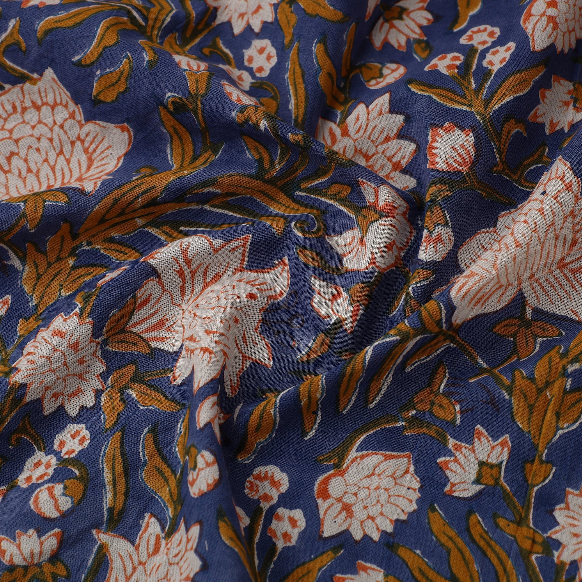 Multicolor Sanganeri Block Print Cotton Fabric