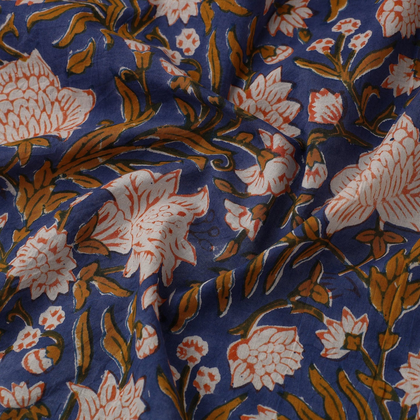 Multicolor Sanganeri Block Print Cotton Fabric