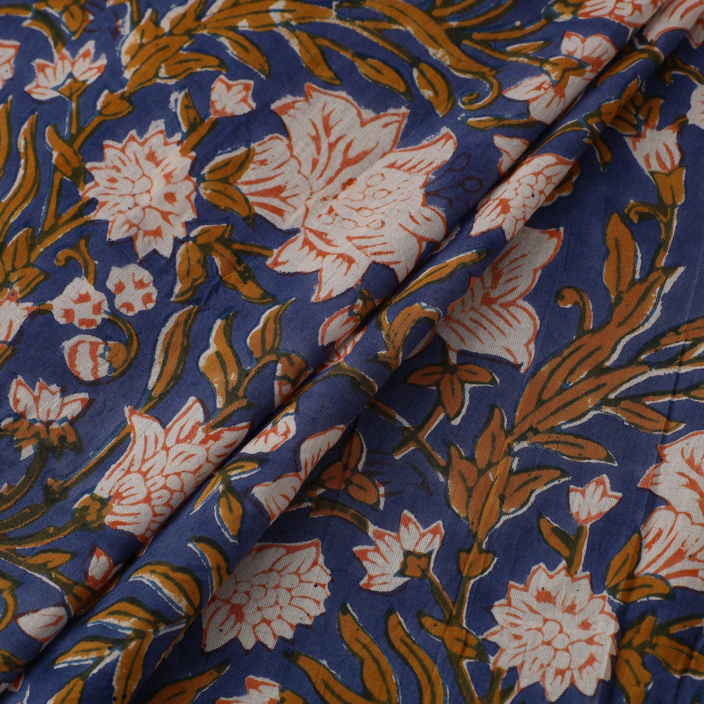Multicolor Sanganeri Block Print Cotton Fabric