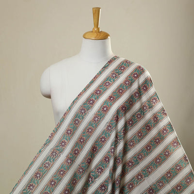  Multicolor Sanganeri Block Print Cotton Fabric