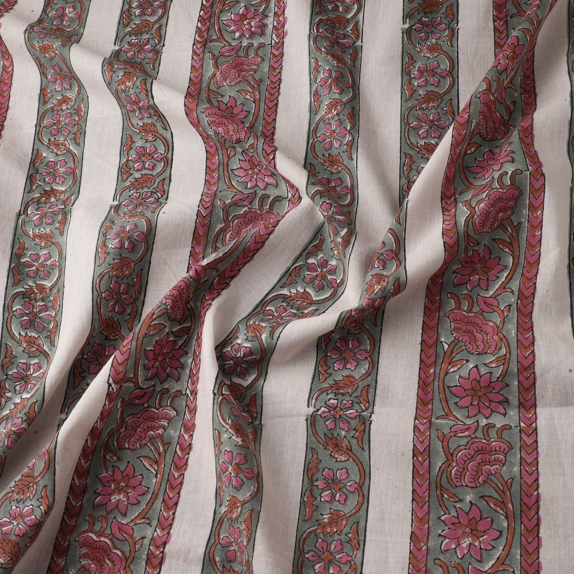 White - sanganeri cotton fabric 34 - handcrafted