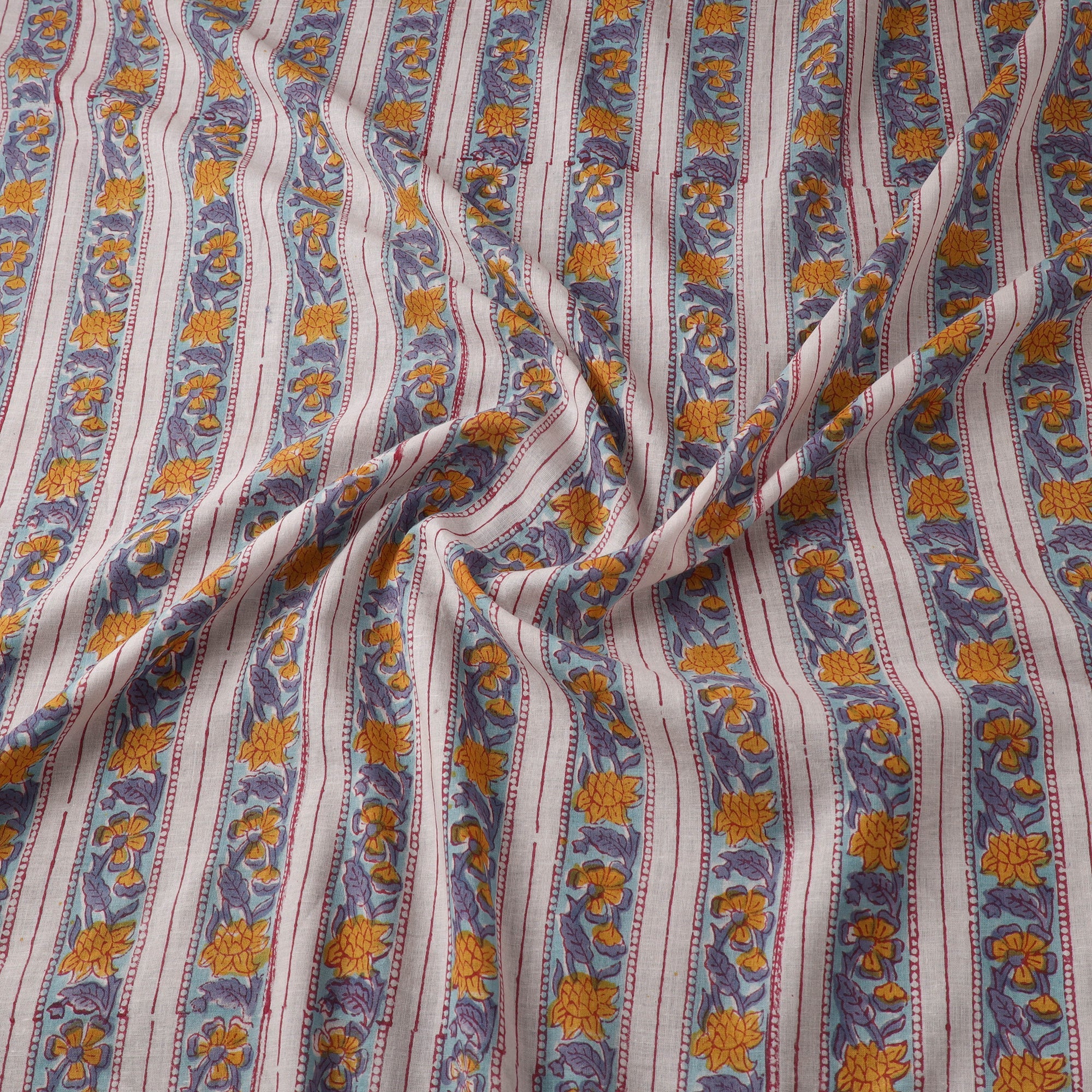 Multicolor - sanganeri cotton fabric 50 - handcrafted