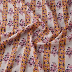 White - sanganeri cotton fabric 59 - handcrafted