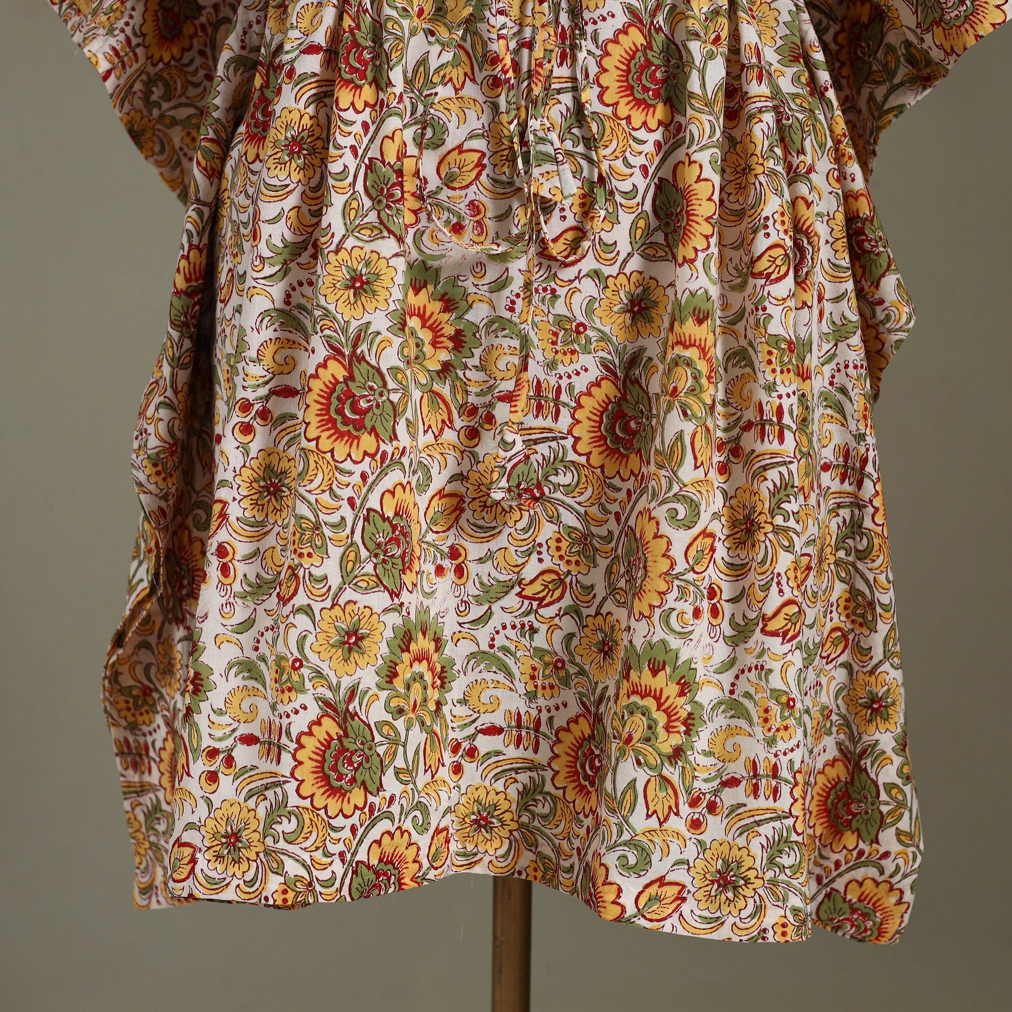 Multicolor Sanganeri Block Print Cotton Kaftan (Medium) 