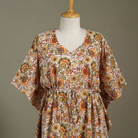 Multicolor Sanganeri Block Print Cotton Kaftan (Medium) 