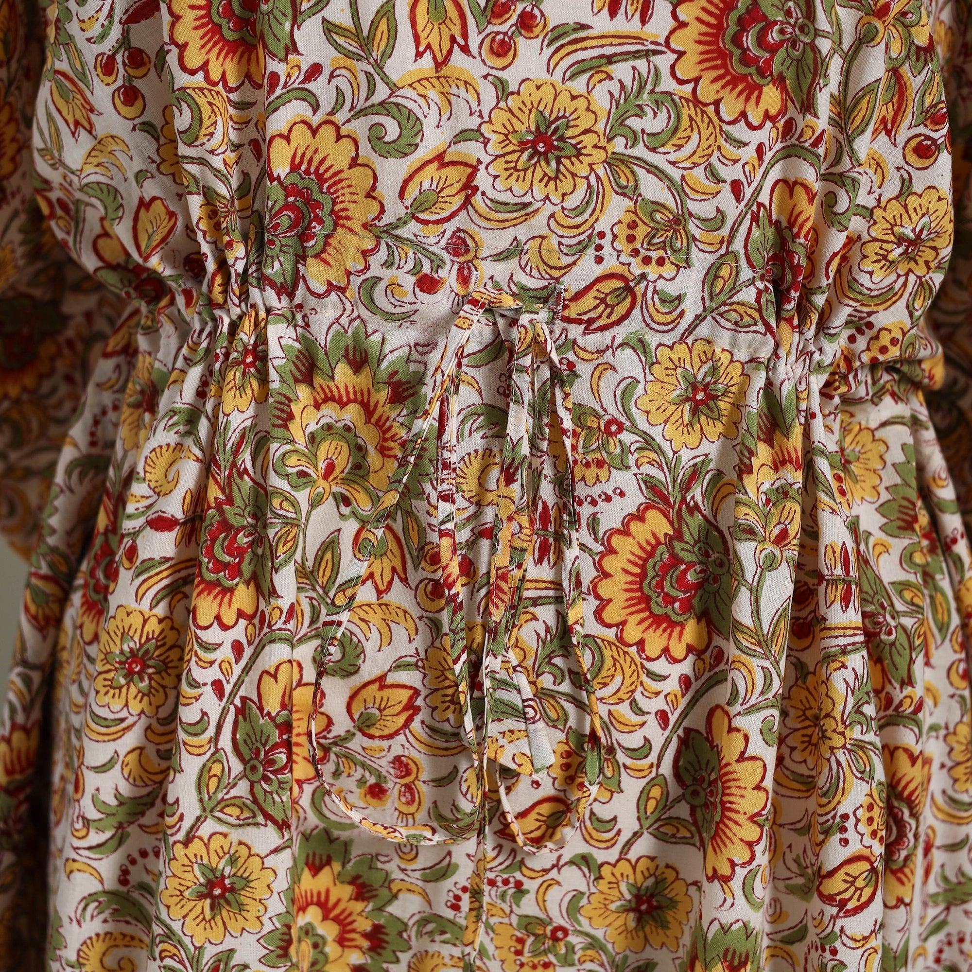 Multicolor Sanganeri Block Print Cotton Kaftan (Medium) 