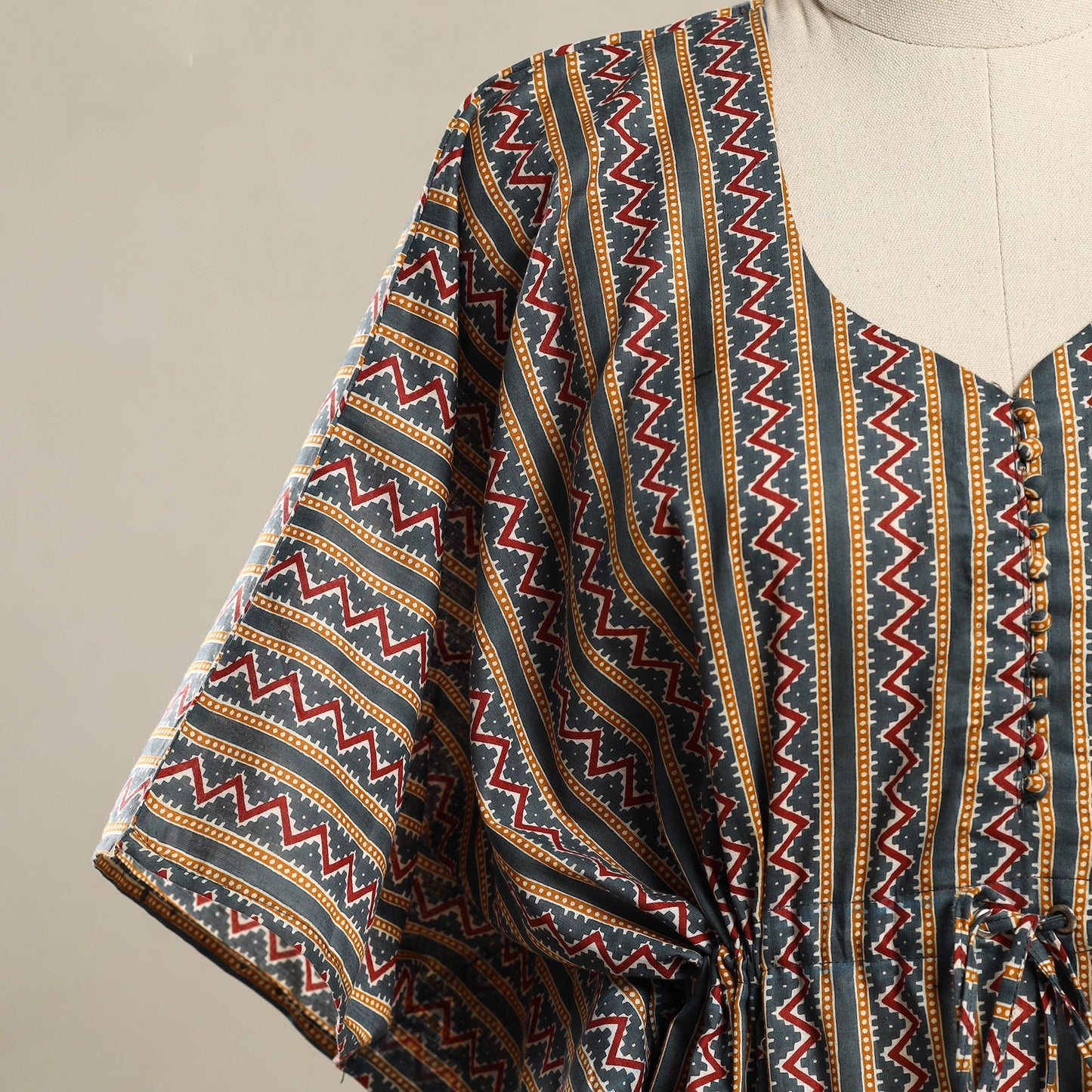 Multicolor - sanganeri cotton kaftan (short) 13