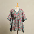 Buy Multicolor Block Print Sanganeri Cotton Kaftan (Short)