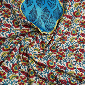 Multicolor Sanganeri Print Cotton Patchwork Kurta Material (3m)
