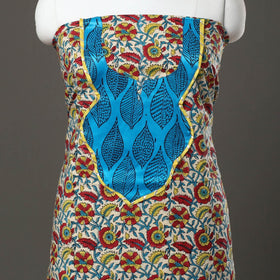 Multicolor Sanganeri Print Cotton Patchwork Kurta Material (3m)