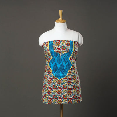 Multicolor Sanganeri Print Cotton Patchwork Kurta Material (3m)