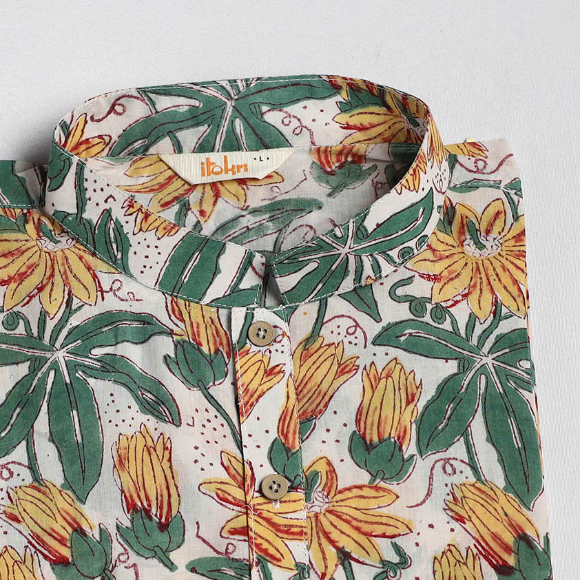 Sanganeri cotton short kurta for men 01 - handcrafted