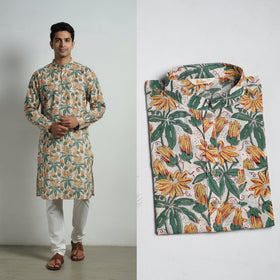 Sanganeri cotton short kurta for men 01 - handcrafted