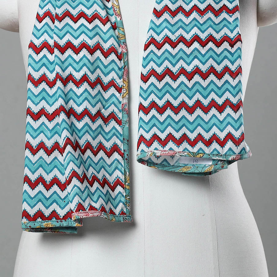 Multicolor - sanganeri cotton stole 04 - handcrafted