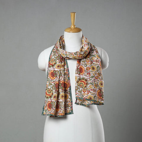  Multicolor Sanganeri Block Print Cotton Stole 