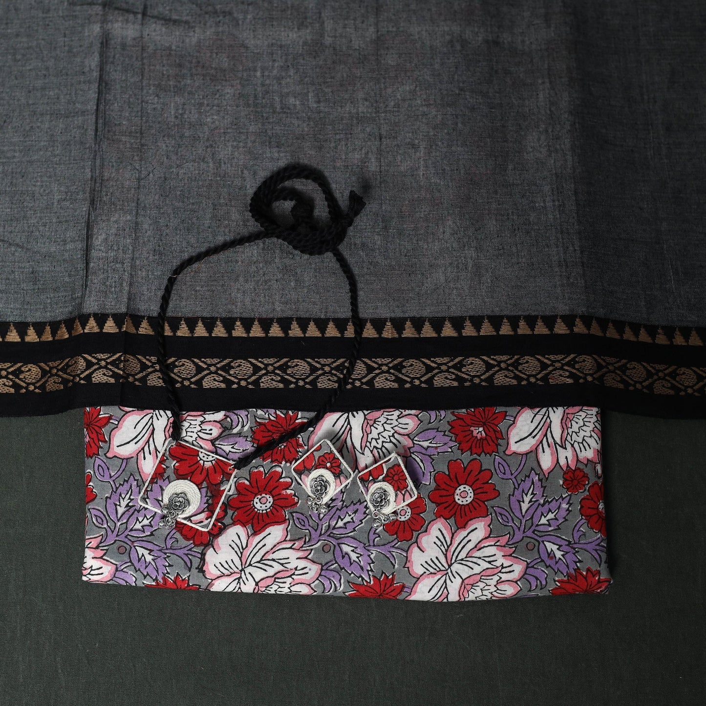 Sanganeri hand block print cotton 2pc unstitched dress