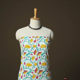 Sanganeri hand block print cotton 3pc unstitched dress