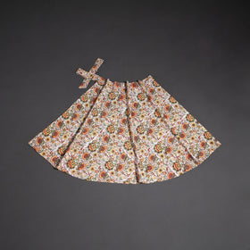 Sanganeri hand cotton wrap around skirt 70 - handcrafted