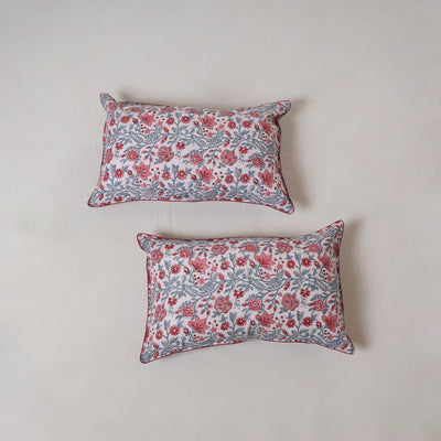 Sanganeri hand block print pillow cover (set of 2) 12
