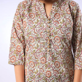  Sanganeri Hand Block Printed Cotton Long Kurta 