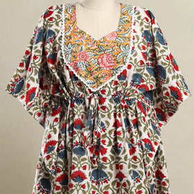 Multicolor - sanganeri mosaic fusion cotton kaftan (short)