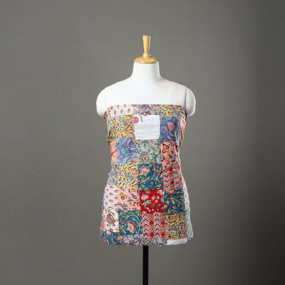Multicolor - sanganeri patchwork unstitched kurta material