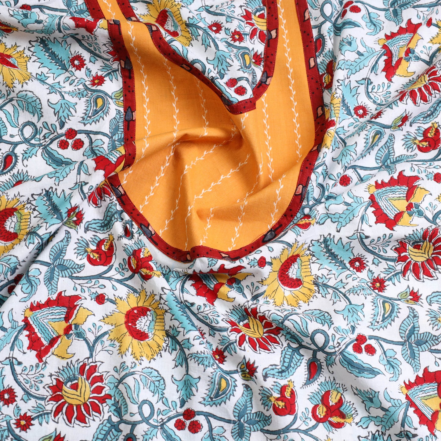 Multicolor - sanganeri patchwork unstitched kurta material