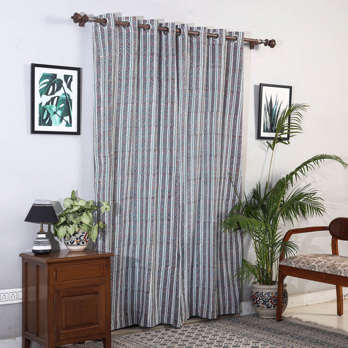 Buy Sanganeri Block Printed Cotton Door Curtain (7 x 3 Feet) (Single Piece) Online at iTopkri