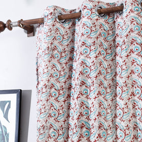  Sanganeri Block Printed Cotton Door Curtain (7 x 3 Feet) (Single Piece) Online at iTopkri