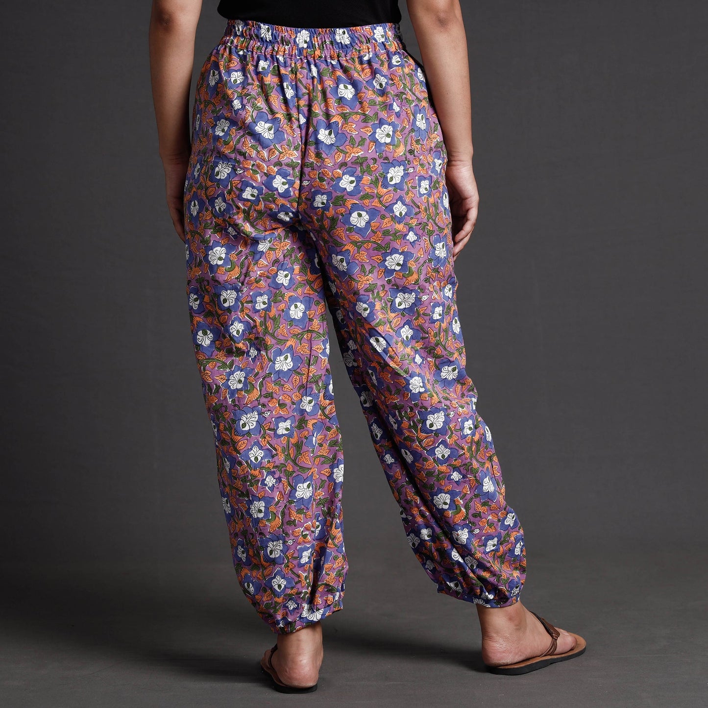 Buy Sanganeri Block Printed Cotton Elasticated Afghani Salwar Online at iTokri.com