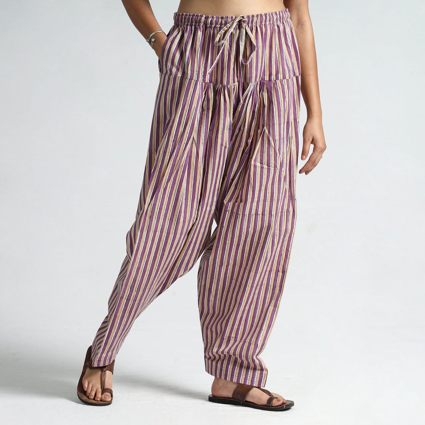 Multicolor - sanganeri printed cotton elasticated salwar 05