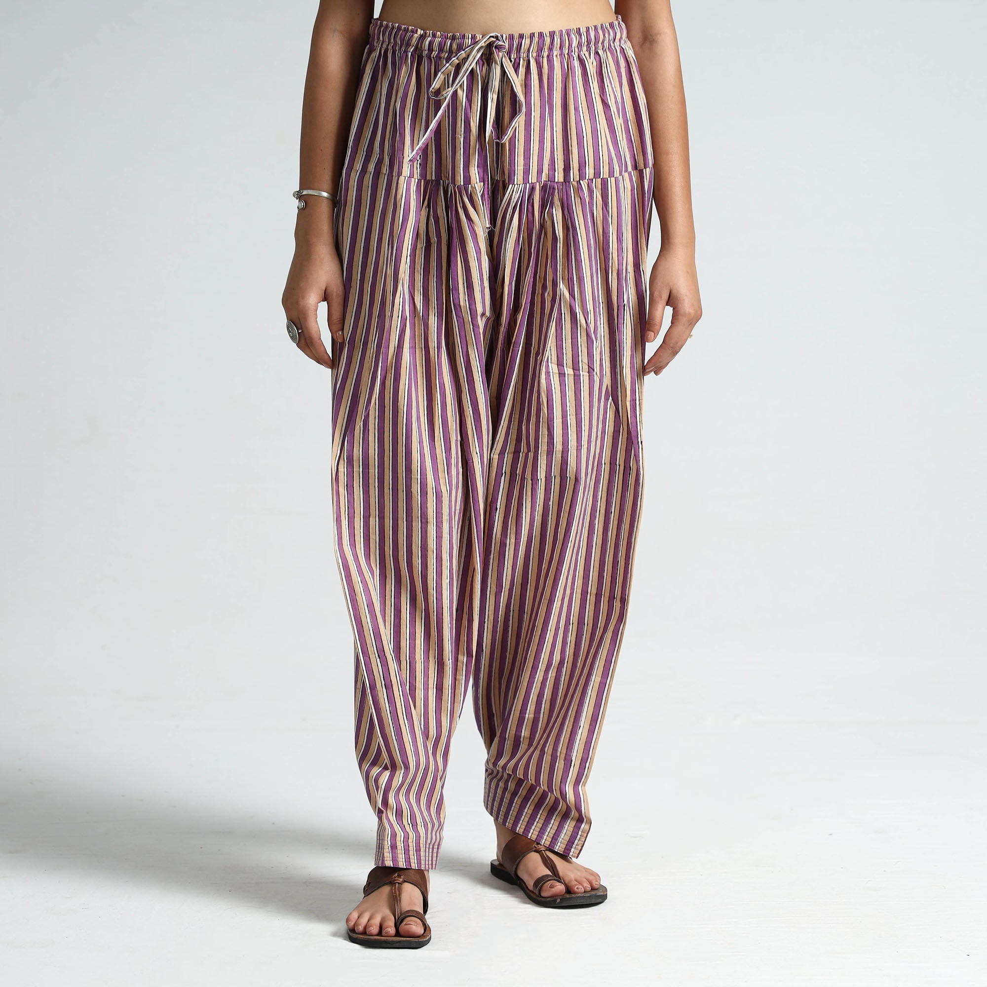 Multicolor - sanganeri printed cotton elasticated salwar 05