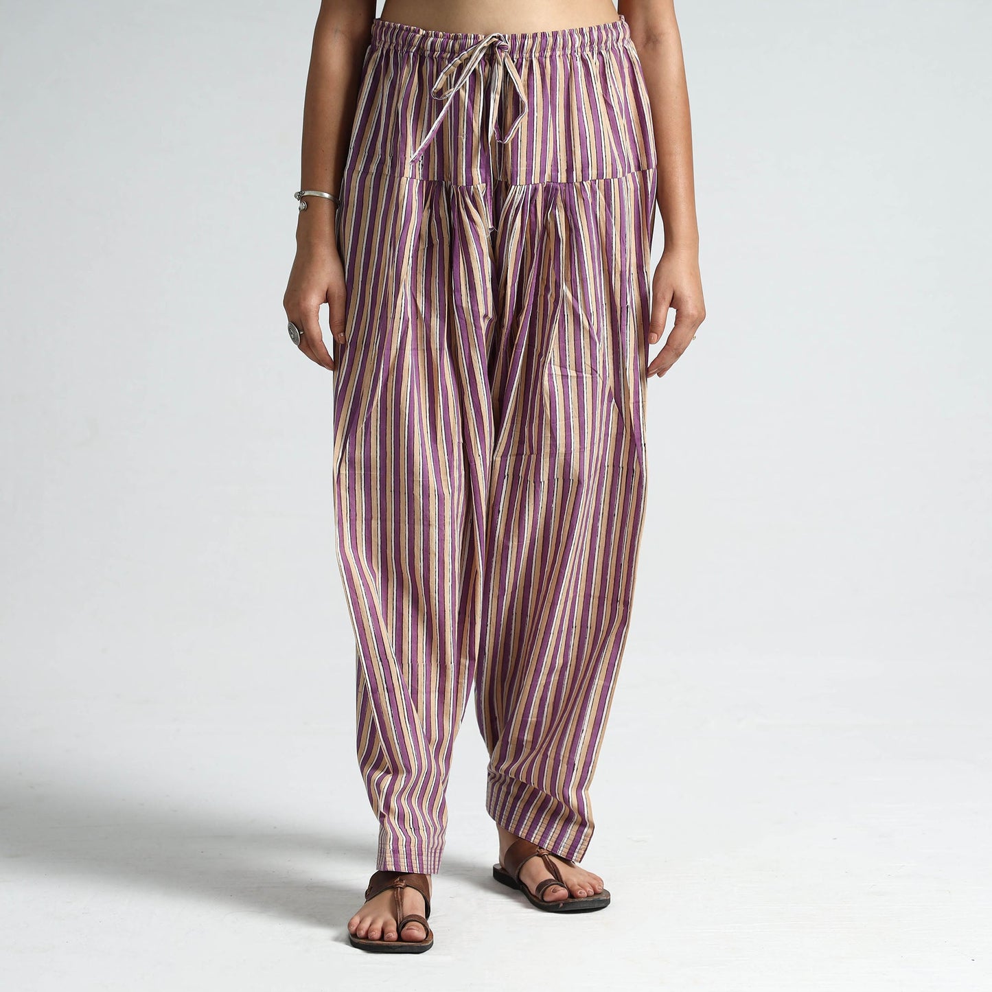 Multicolor - sanganeri printed cotton elasticated salwar 05