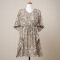  Sanganeri Printed Cotton Kaftan with Tie-Up Waist 