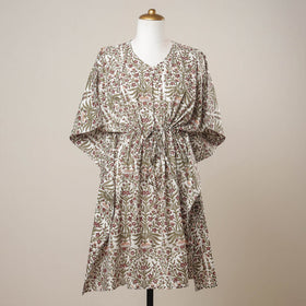 Sanganeri Printed Cotton Kaftan with Tie-Up Waist 