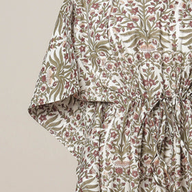  Sanganeri Printed Cotton Kaftan with Tie-Up Waist 