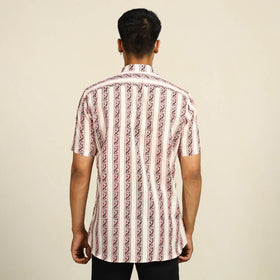 Sanganeri Block Printed Cotton Men Half Sleeve Shirt 14 