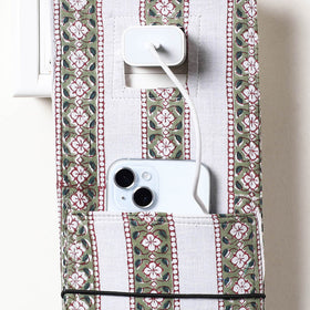 Multicolor Sanganeri Block Printed Cotton Mobile Charging Holder 