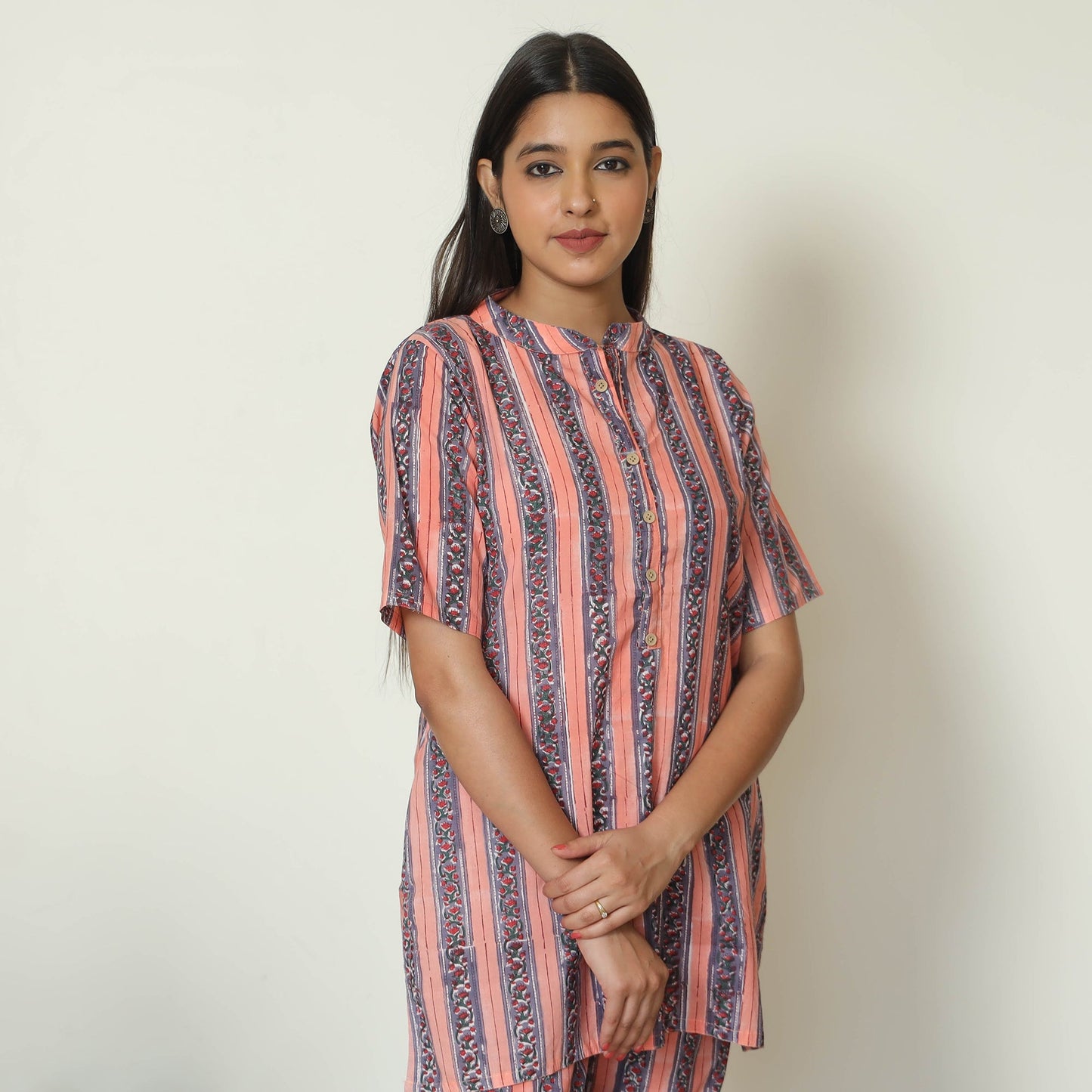  Sanganeri Block Printed Cotton Night Suit Set 03 