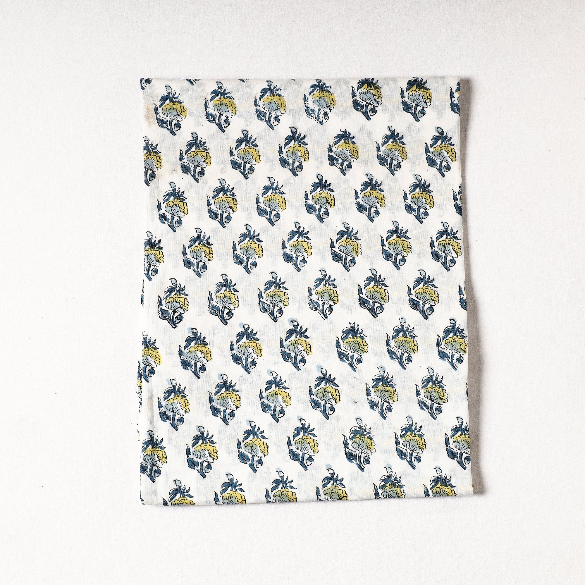 Multicolor - Sanganeri Block Printed Cotton Precut Fabric (1 Meter)