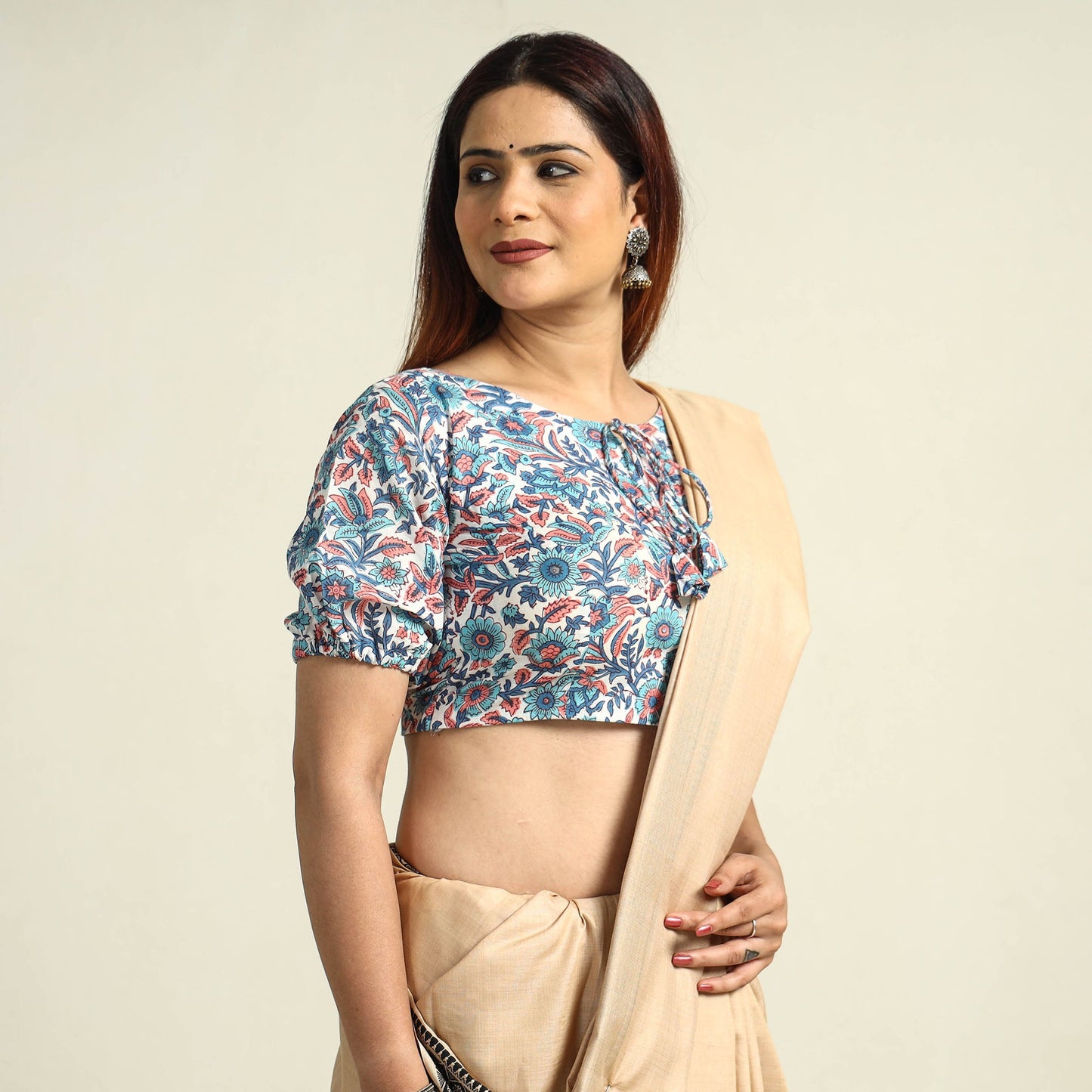 Buy Sanganeri Block Printed Cotton Stitched Blouse 01 