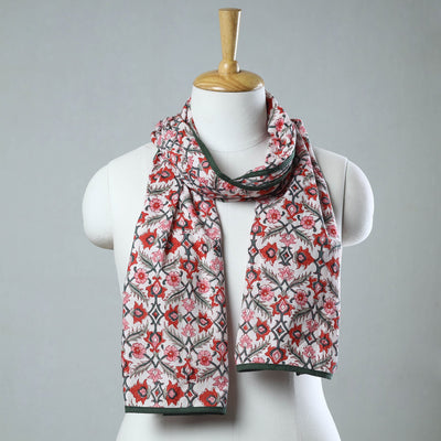  Sanganeri Block Printed Cotton Stole 02 