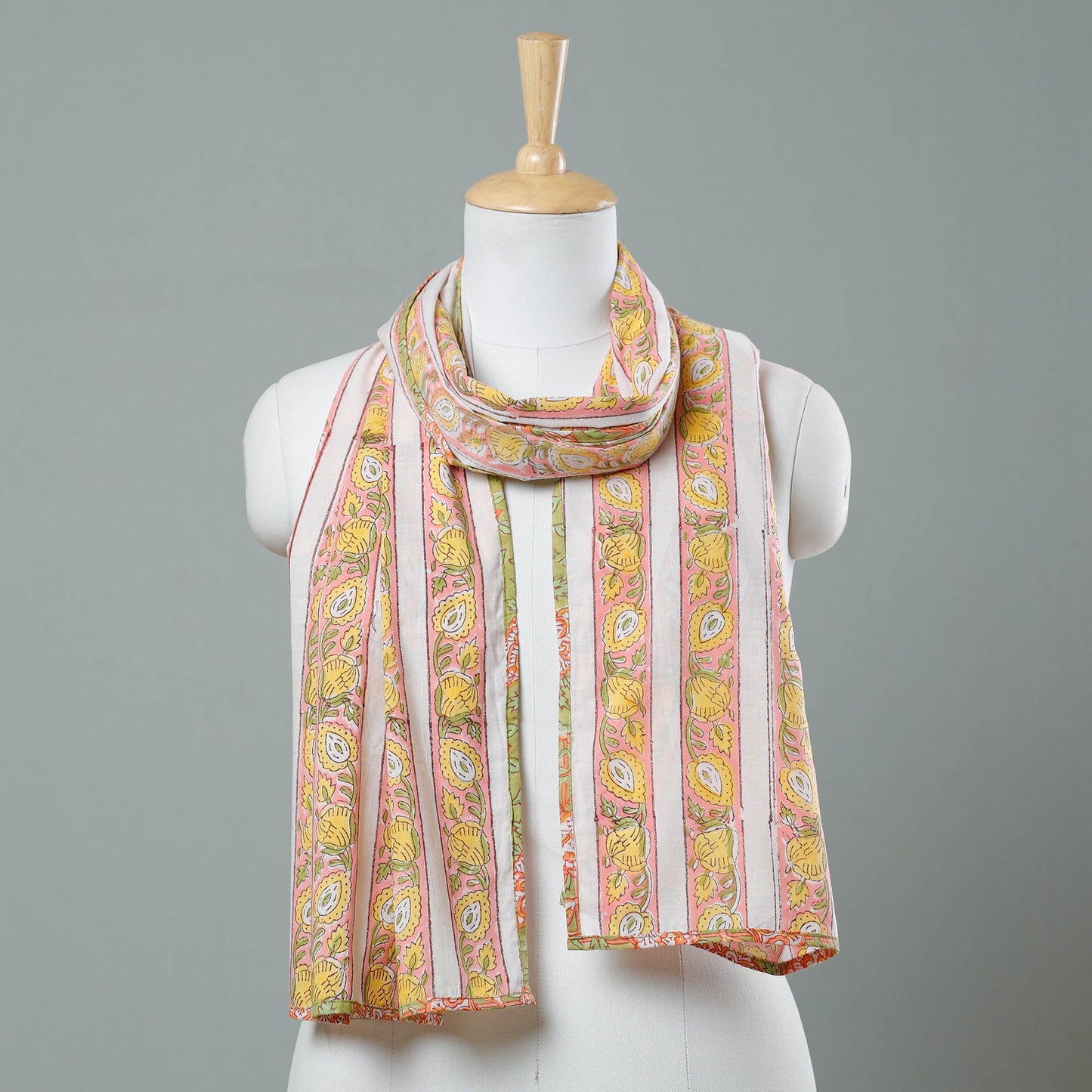  Sanganeri Block Printed Cotton Stole 05 Online at iTokri.com