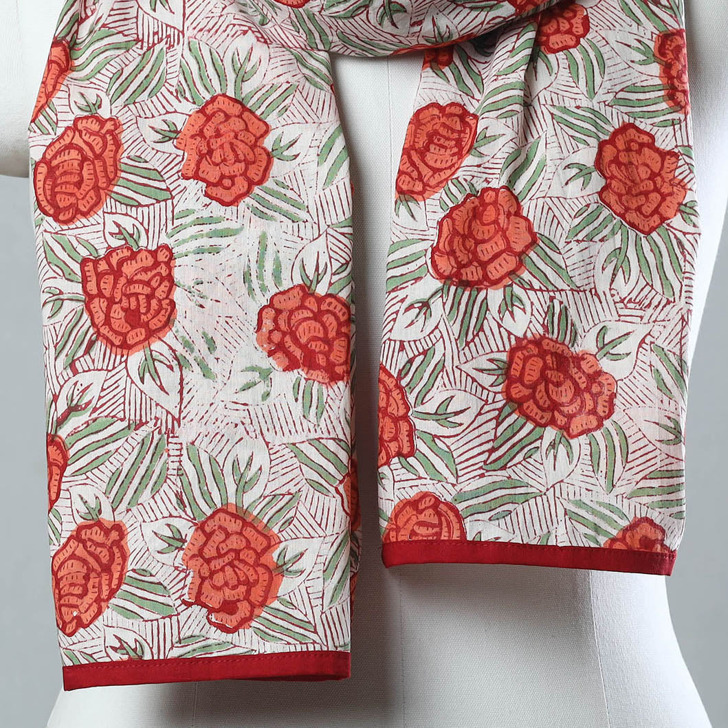  Sanganeri Block Printed Cotton Stole 08 