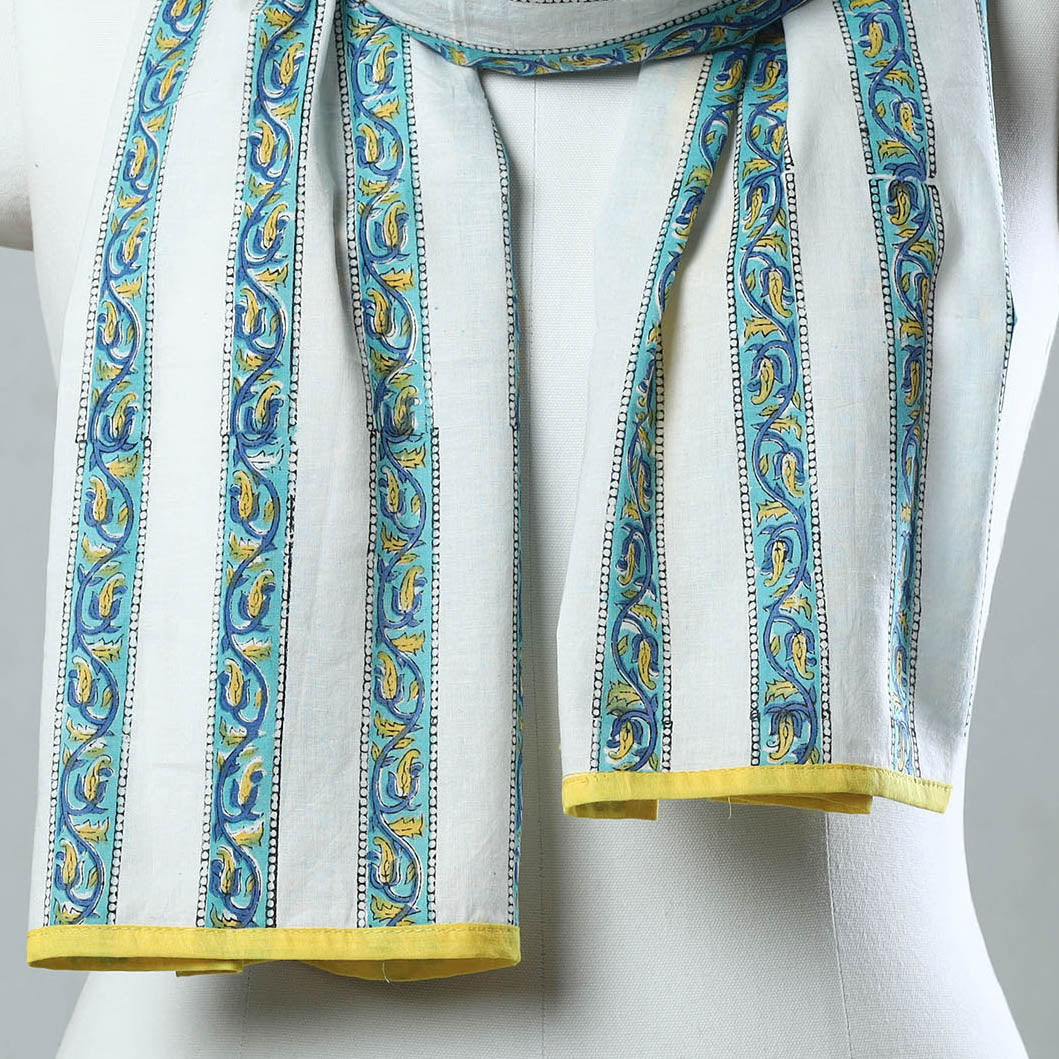  Sanganeri Block Printed Cotton Stole 26 at iTokri.com