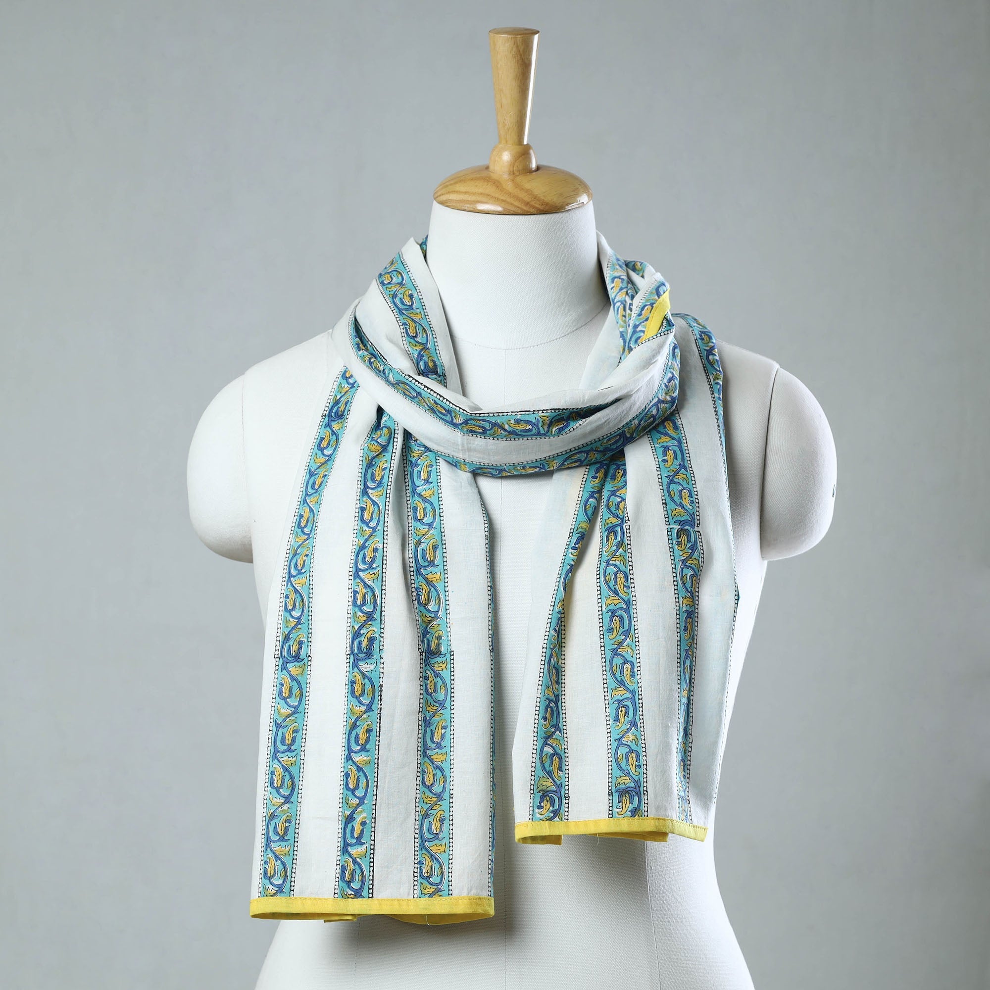  Sanganeri Block Printed Cotton Stole 26 at iTokri.com