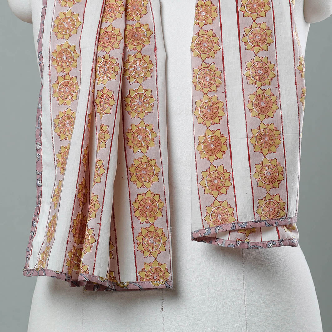 Buy Sanganeri Block Printed Cotton Stole 40 Online at iTokri.com