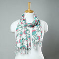 Buy Sanganeri Block Printed Cotton Stole with Tassels 165 Online at iTokri.com